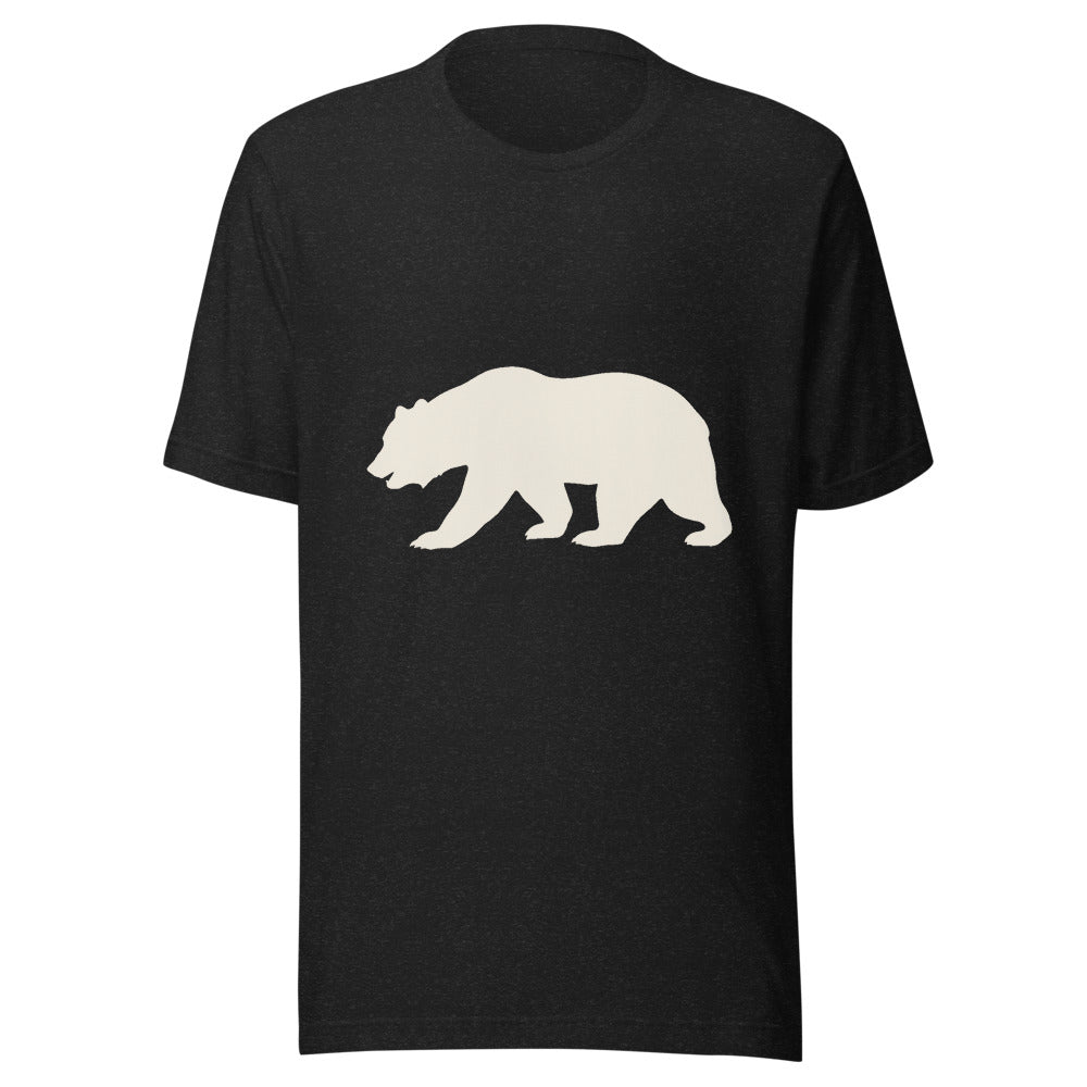 California Bear Graphic T-Shirt, Men's, front, black with cream print