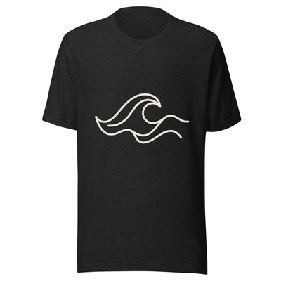One-Line Wave California Graphic T-Shirt, Women's, front, black with cream print