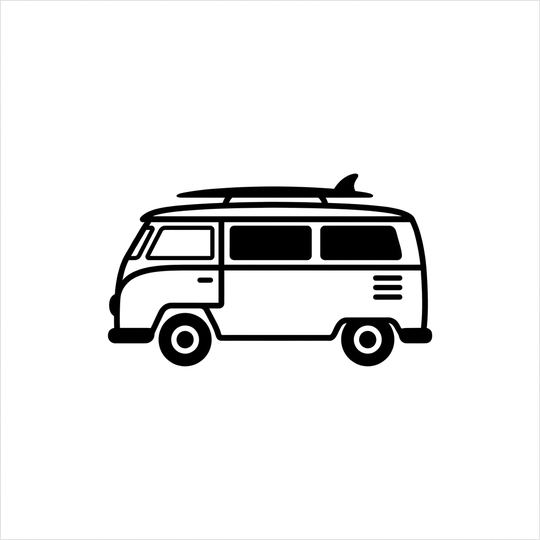 VW Bus Line Art Tee — Women's back view. Cali Life Co. California apparel, designed in San Diego