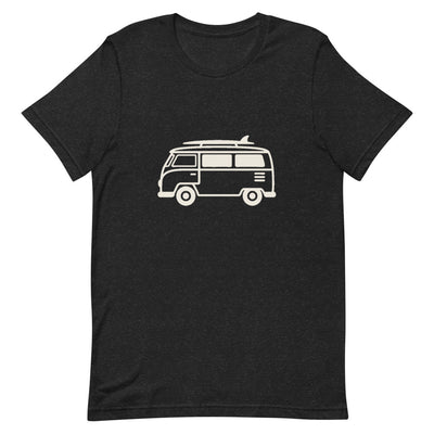 VW Bus Line Art Graphic T-Shirt, flat lay