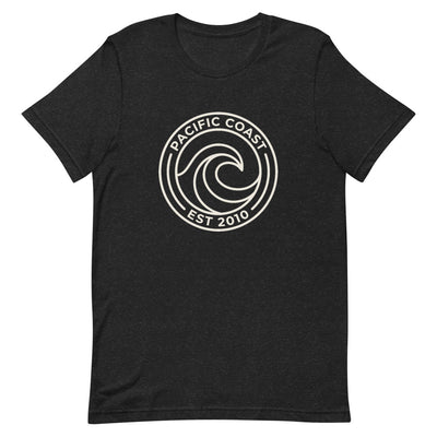 Pacific Coast Wave Badge Graphic T-Shirt, flat lay